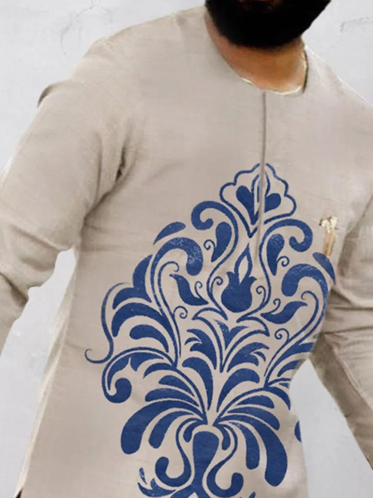 Casual Graphic Long Shirt sold by Coofandy product image thumbnail 2