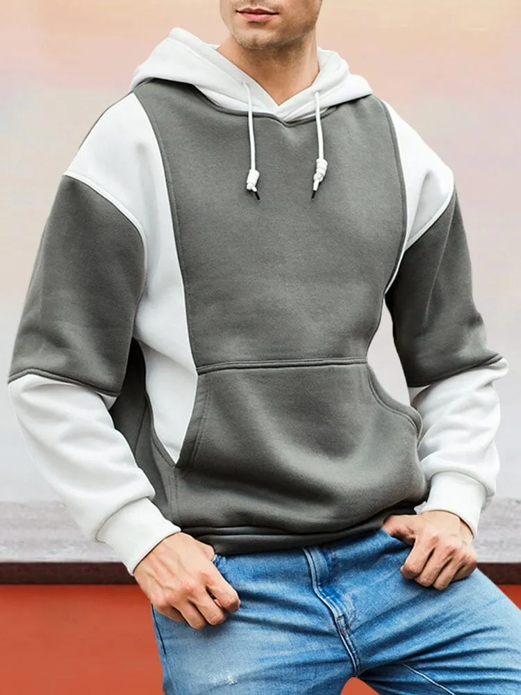 Color Blocking Fashion Casual Hoodie sold by Coofandy product image thumbnail 2