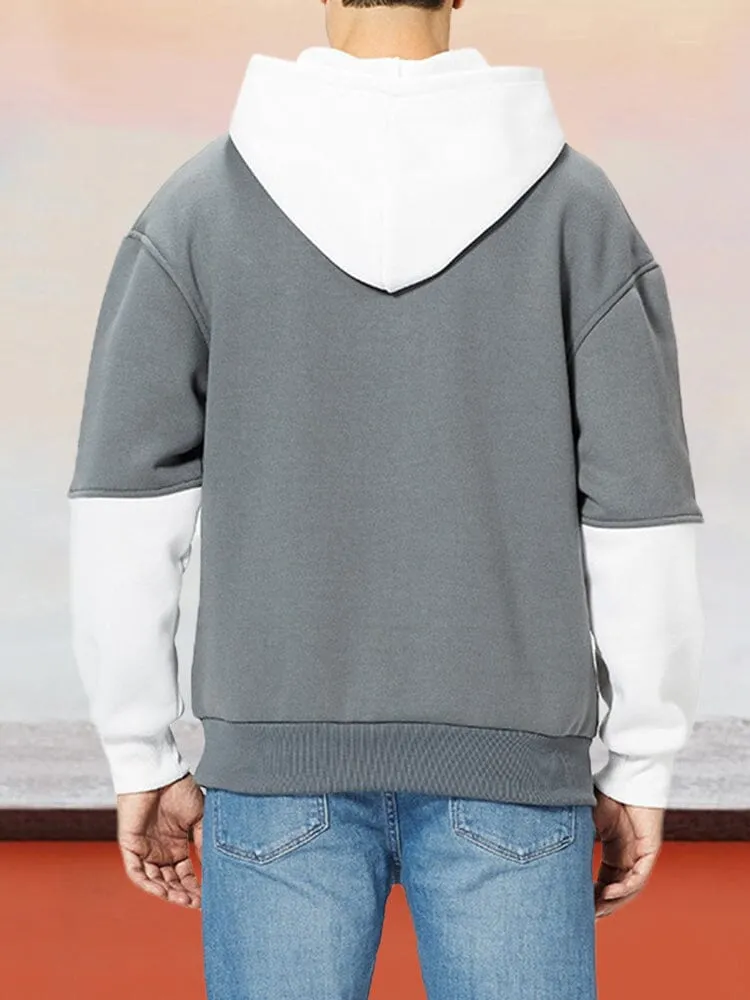 Color Blocking Fashion Casual Hoodie sold by Coofandy product image thumbnail 3