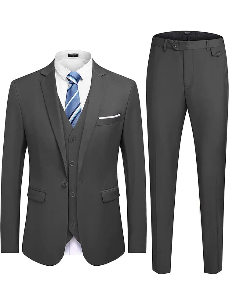 Wedding Formal Prom 3 Piece Slim Fit Tuxedo Suit Set (US Only) sold by Coofandy product image thumbnail 2