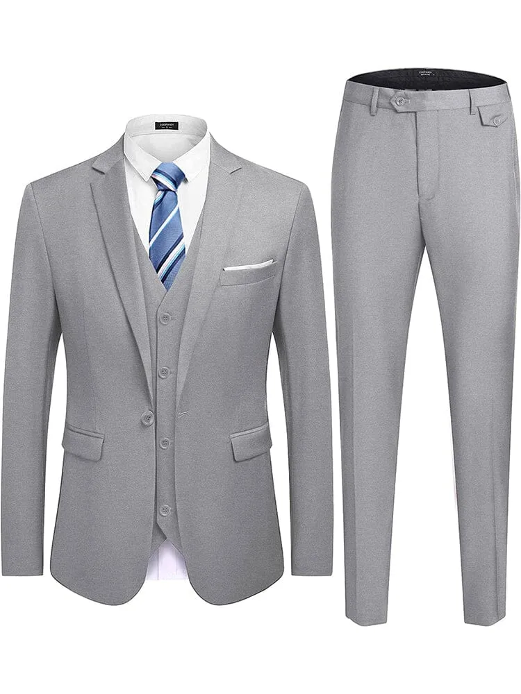 Wedding Formal Prom 3 Piece Slim Fit Tuxedo Suit Set (US Only) sold by Coofandy product image thumbnail 5