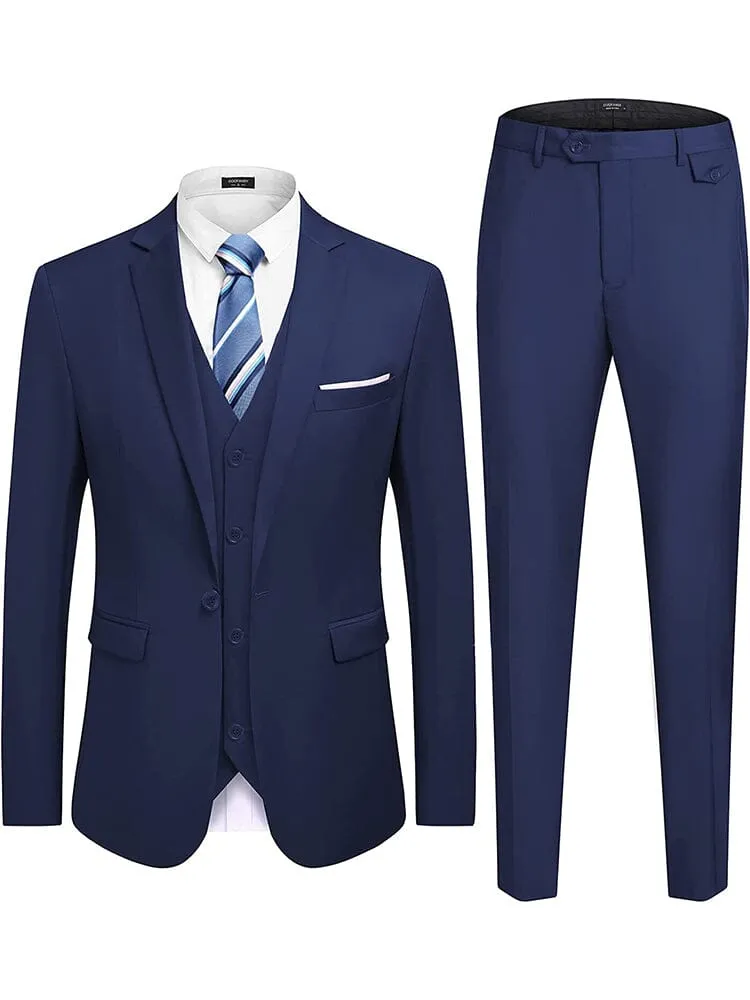 Wedding Formal Prom 3 Piece Slim Fit Tuxedo Suit Set (US Only) sold by Coofandy product image thumbnail 4