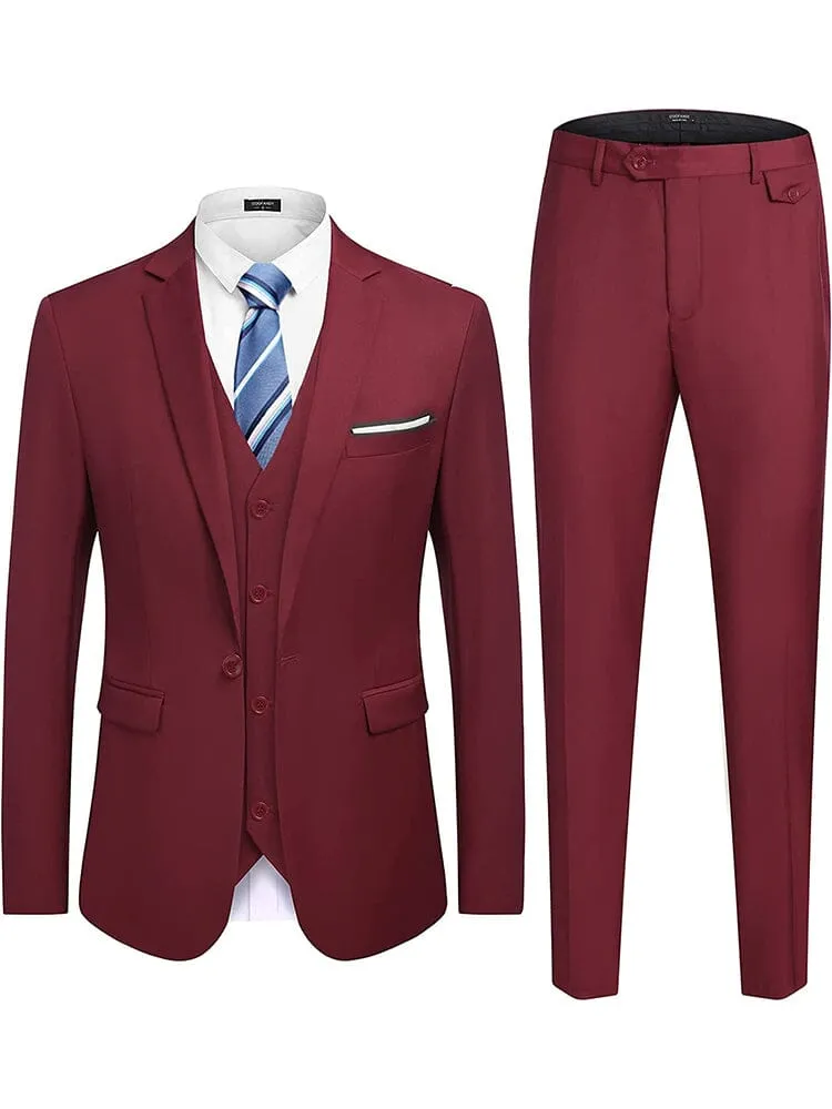 Wedding Formal Prom 3 Piece Slim Fit Tuxedo Suit Set (US Only) sold by Coofandy product image thumbnail 3
