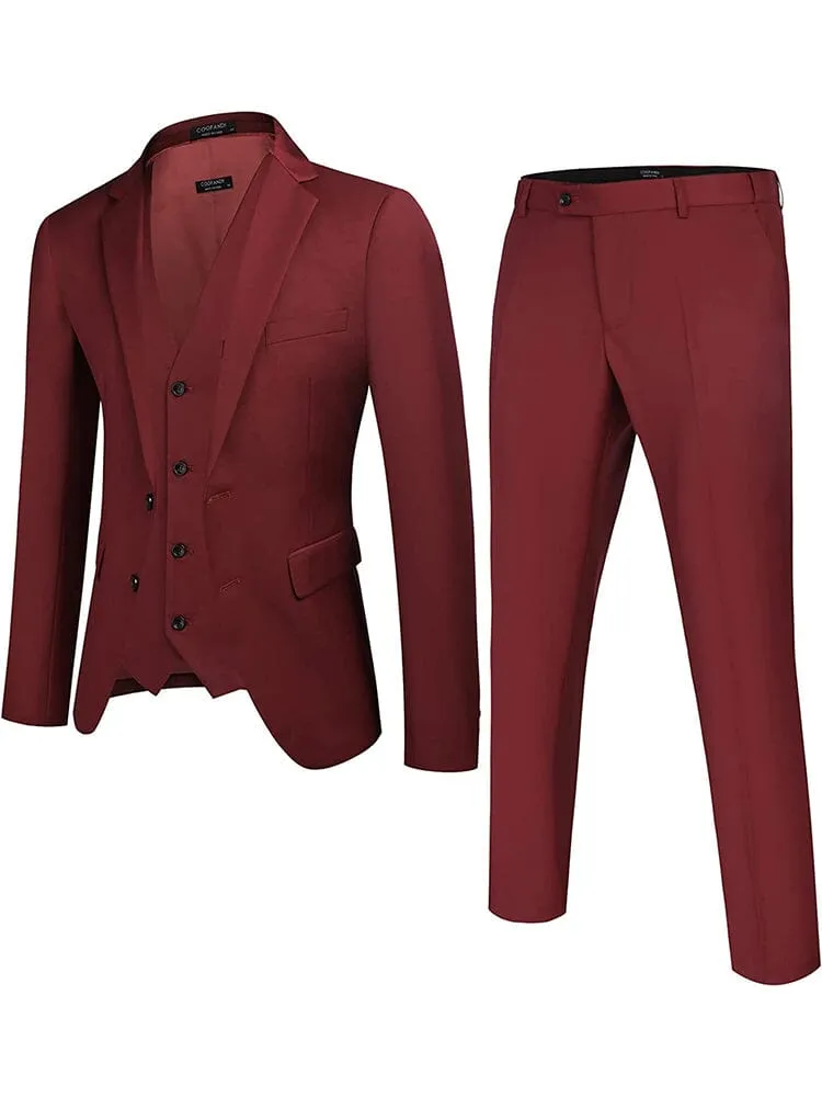 Solid Blazer Jacket Vest Pants Suits (US Only) sold by Coofandy product image thumbnail 4