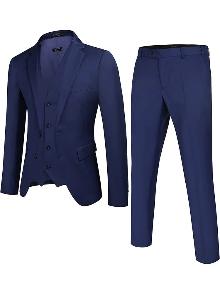 Solid Blazer Jacket Vest Pants Suits (US Only) sold by Coofandy product image thumbnail 3