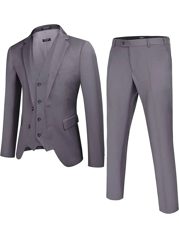 Solid Blazer Jacket Vest Pants Suits (US Only) sold by Coofandy product image thumbnail 2
