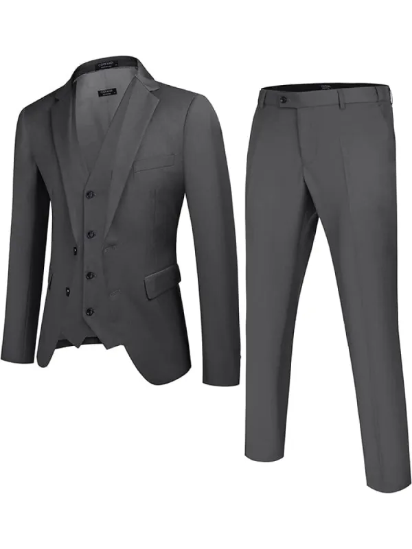 Solid Blazer Jacket Vest Pants Suits (US Only) sold by Coofandy