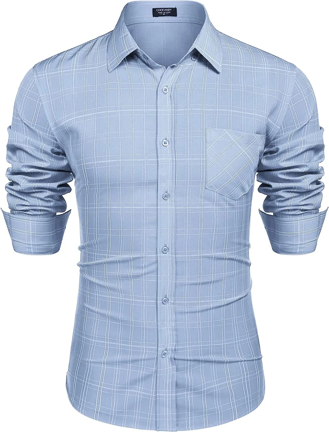 Business Button Up Plaid Shirts (US Only) sold by Coofandy product image thumbnail 3