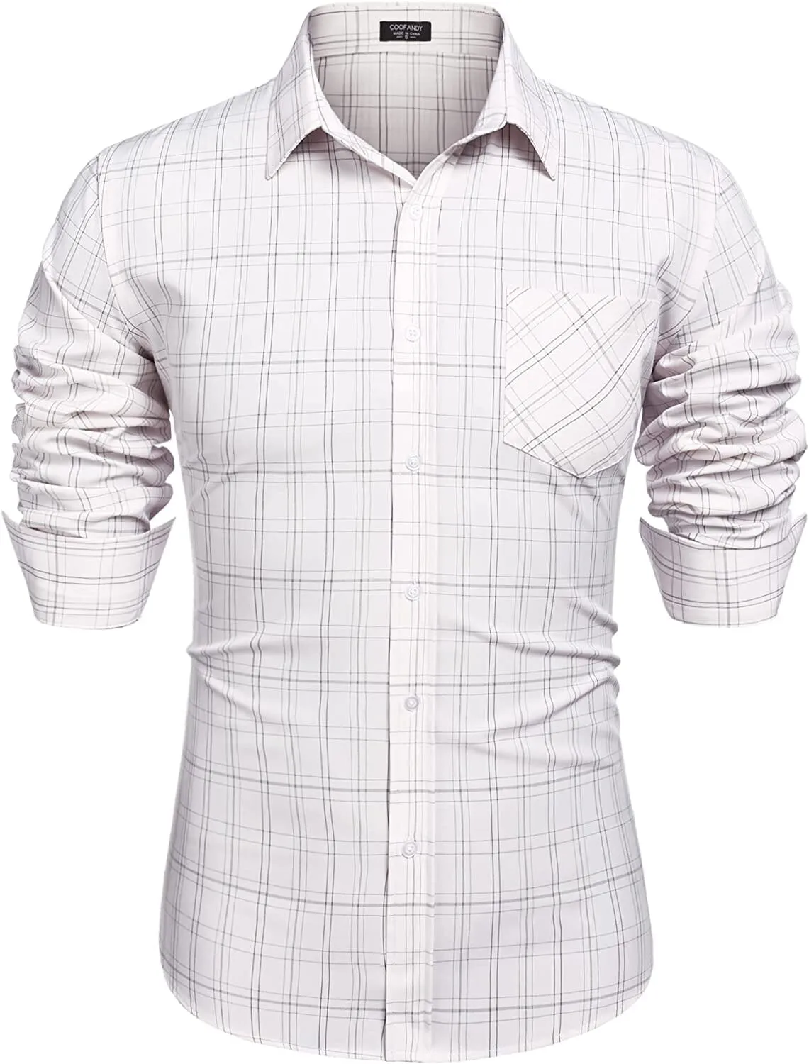 Business Button Up Plaid Shirts (US Only) sold by Coofandy product image thumbnail 4