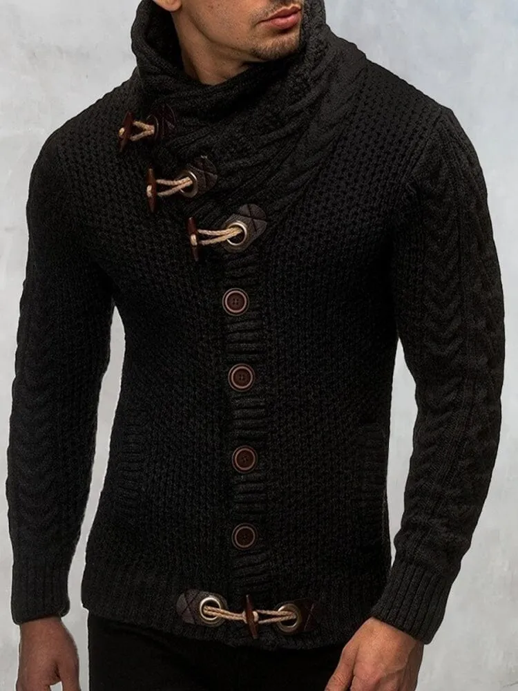 Fashion Knitted High Collar Button Sweater sold by Coofandy product image thumbnail 2