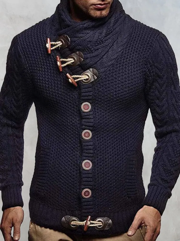Fashion Knitted High Collar Button Sweater sold by Coofandy product image thumbnail 4