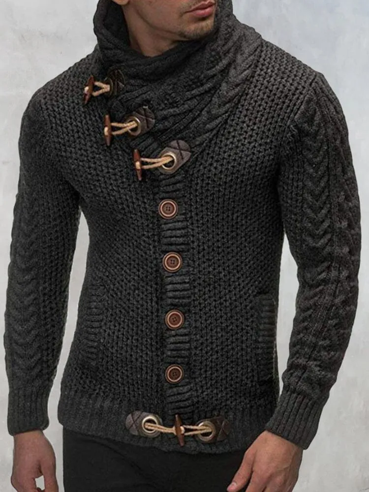 Fashion Knitted High Collar Button Sweater sold by Coofandy product image thumbnail 5