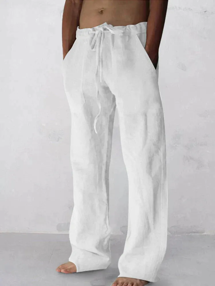 wide-legged linen style comfortable pants sold by Coofandy product image thumbnail 2