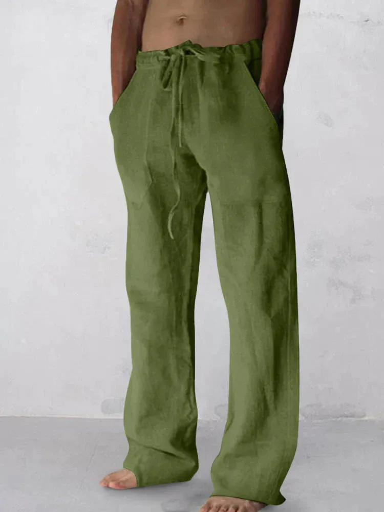 wide-legged linen style comfortable pants sold by Coofandy product image thumbnail 5