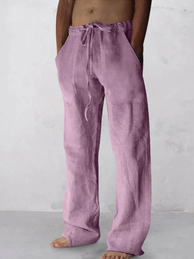 wide-legged linen style comfortable pants sold by Coofandy product image thumbnail 3