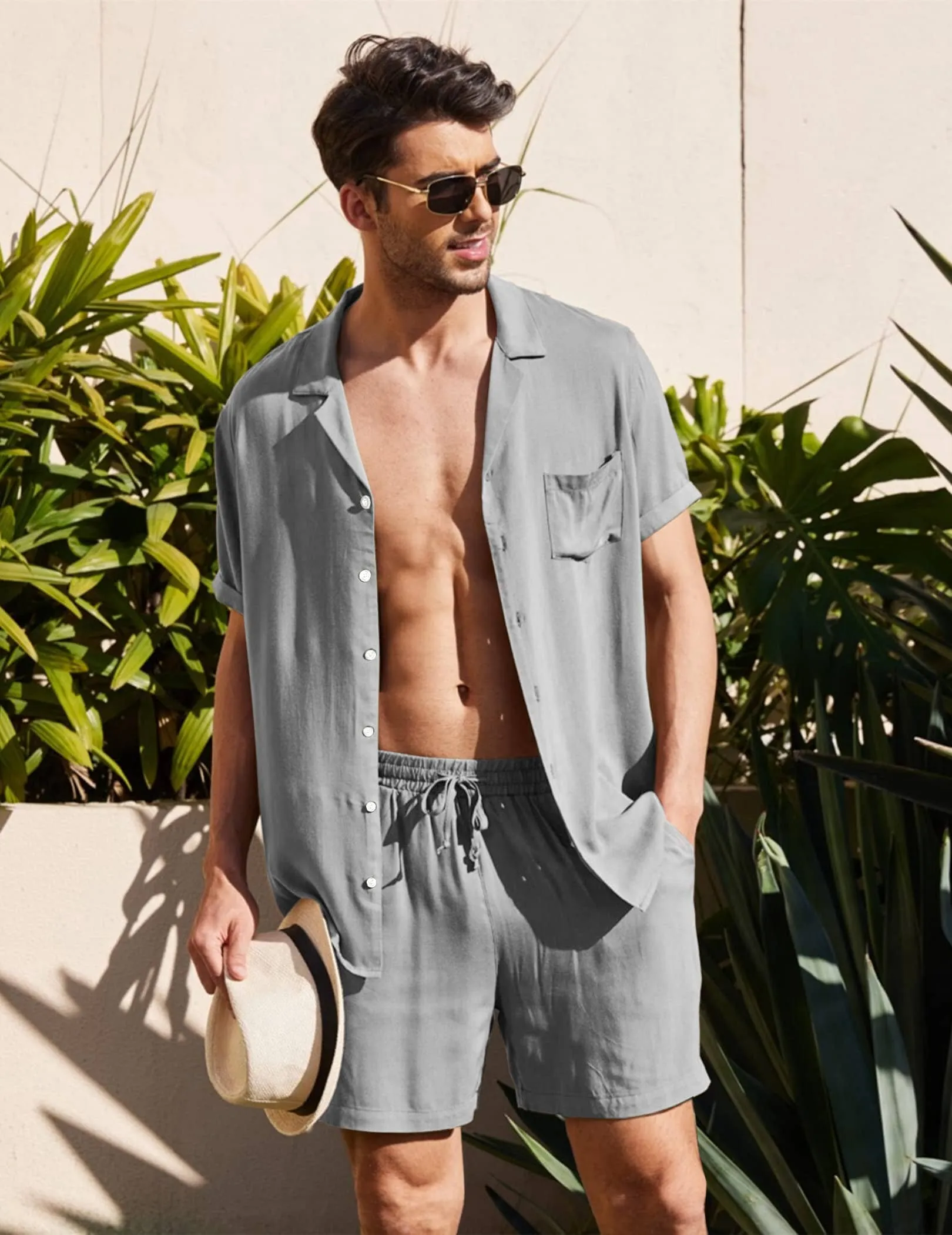 2 Pieces Beach Shirt Set (US Only) sold by Coofandy