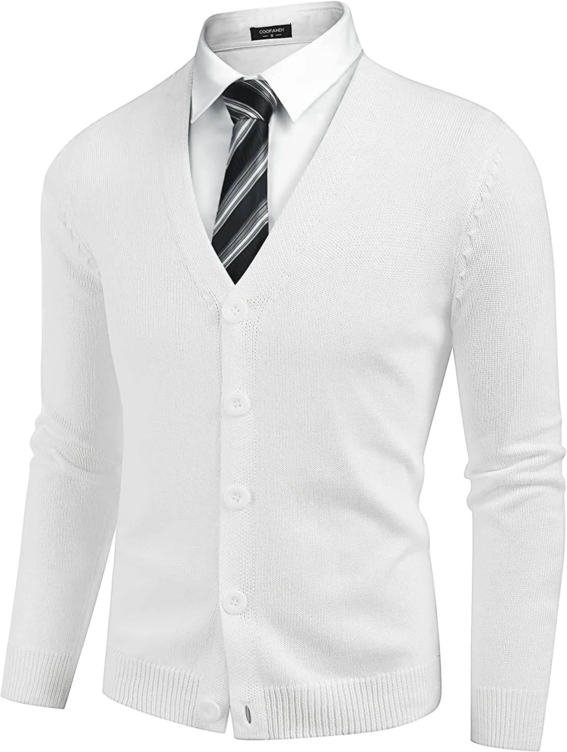 V Neck Lightweight Button Down Knitted Sweater (US Only) sold by Coofandy product image thumbnail 3