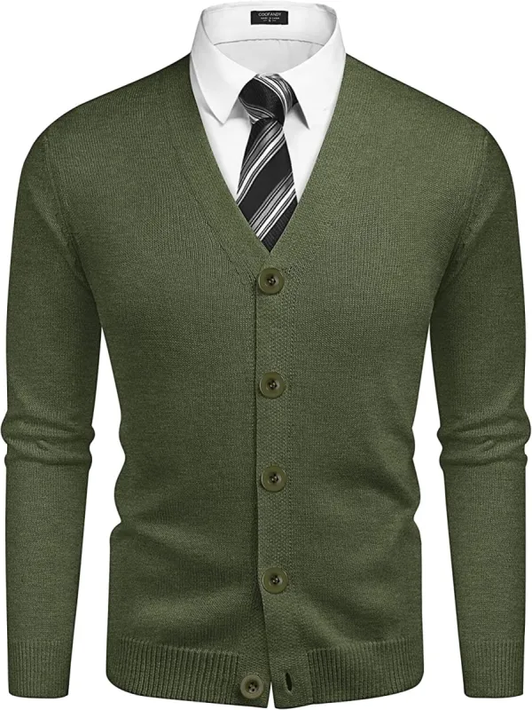 V Neck Lightweight Button Down Knitted Sweater (US Only) sold by Coofandy