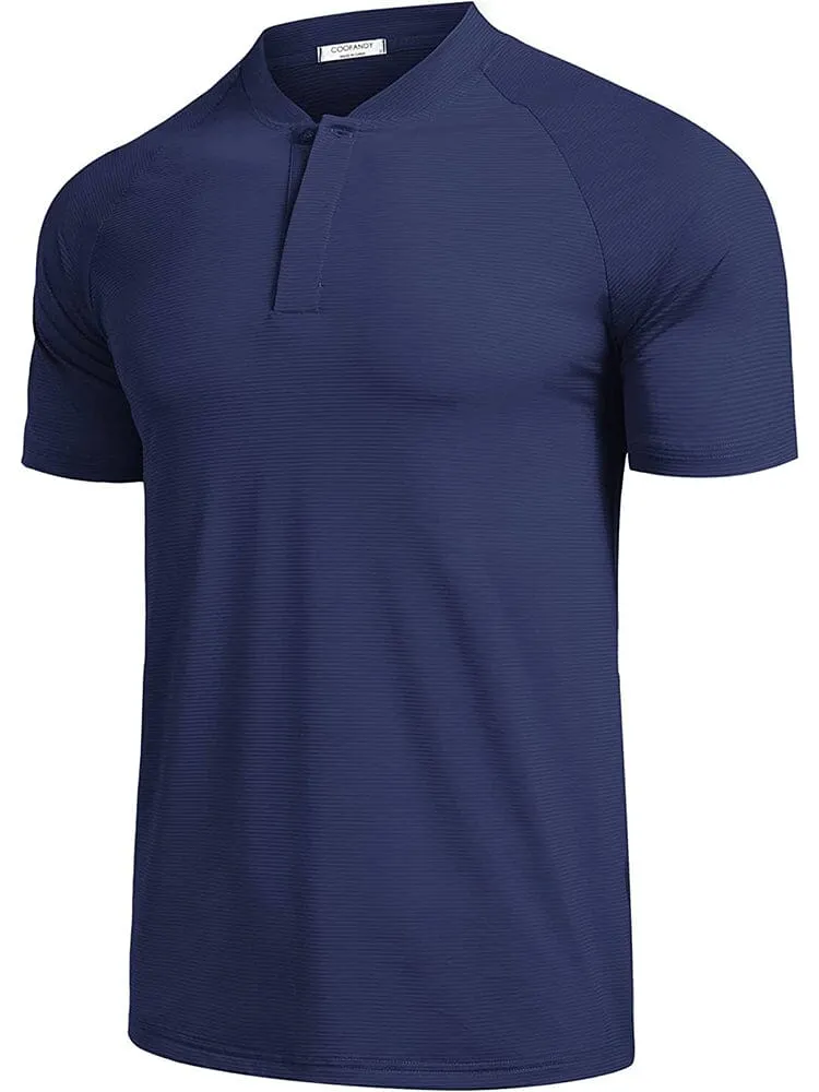 Short Sleeve Collarless Golf Polo Shirts (US Only) sold by Coofandy product image thumbnail 5