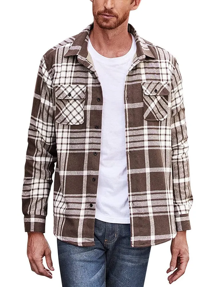Lined Flannel Plaid Long Sleeve Shirt (US Only) sold by Coofandy