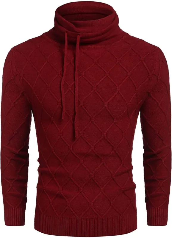 Men's Knitted Turtleneck Sweater Casual Thermal Long Sleeve Pullover sold by Coofandy