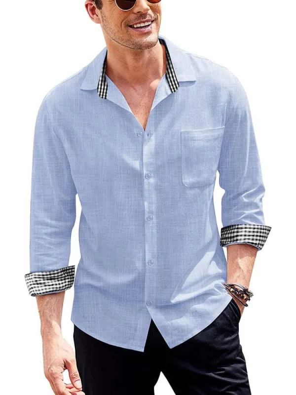 Long-Sleeve Cotton Linen Shirt (US Only) sold by Coofandy