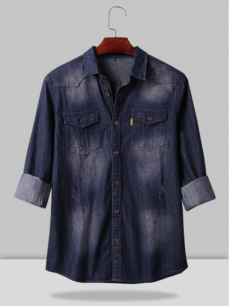 Denim Long Sleeve Shirts sold by Coofandy product image thumbnail 2