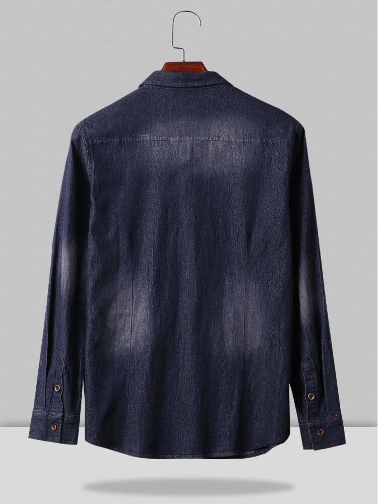 Denim Long Sleeve Shirts sold by Coofandy product image thumbnail 4