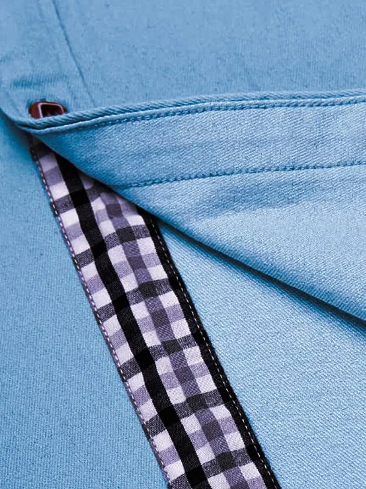 Long-Sleeve Denim Dress Shirt sold by Coofandy product image thumbnail 5