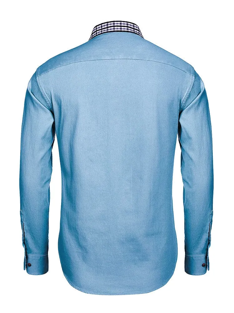 Long-Sleeve Denim Dress Shirt sold by Coofandy product image thumbnail 3