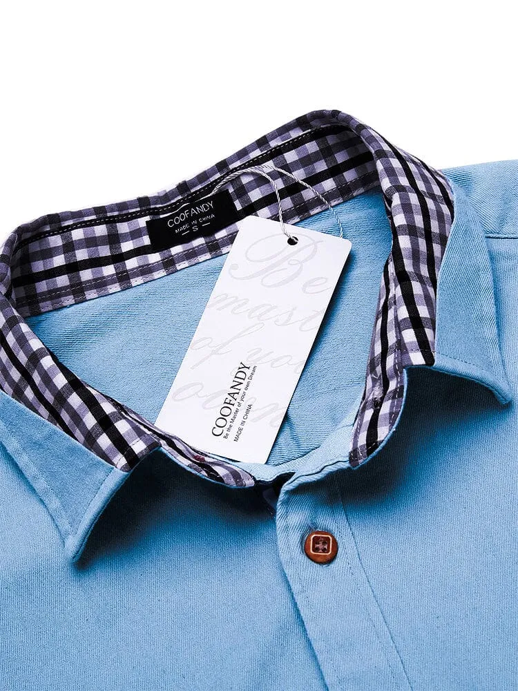 Long-Sleeve Denim Dress Shirt sold by Coofandy product image thumbnail 4