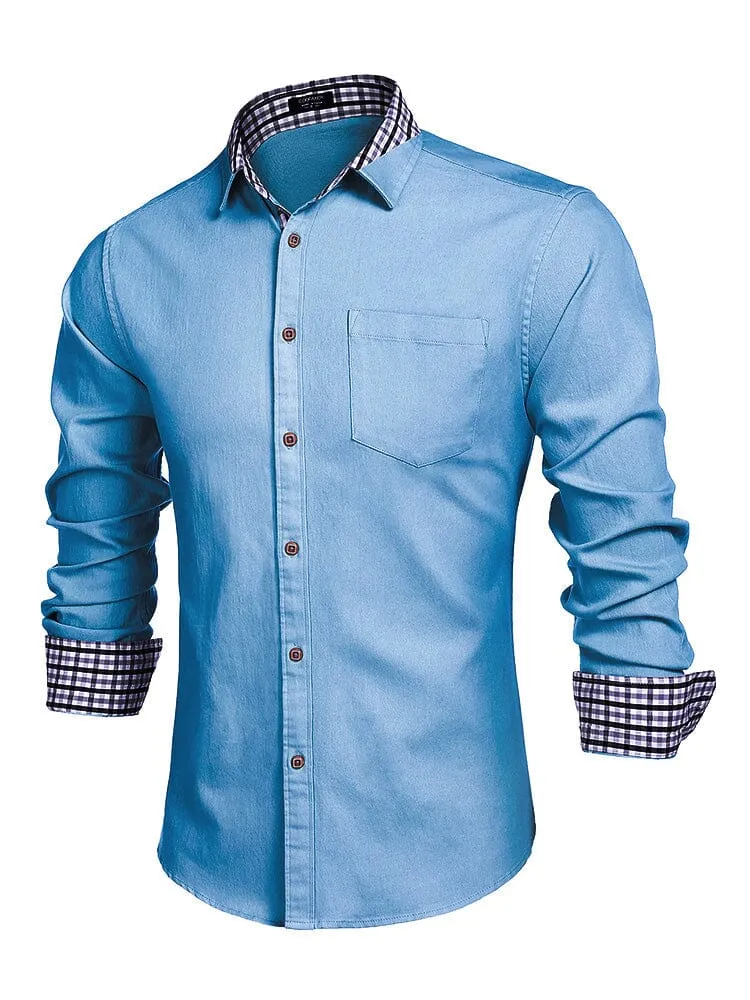 Long-Sleeve Denim Dress Shirt sold by Coofandy