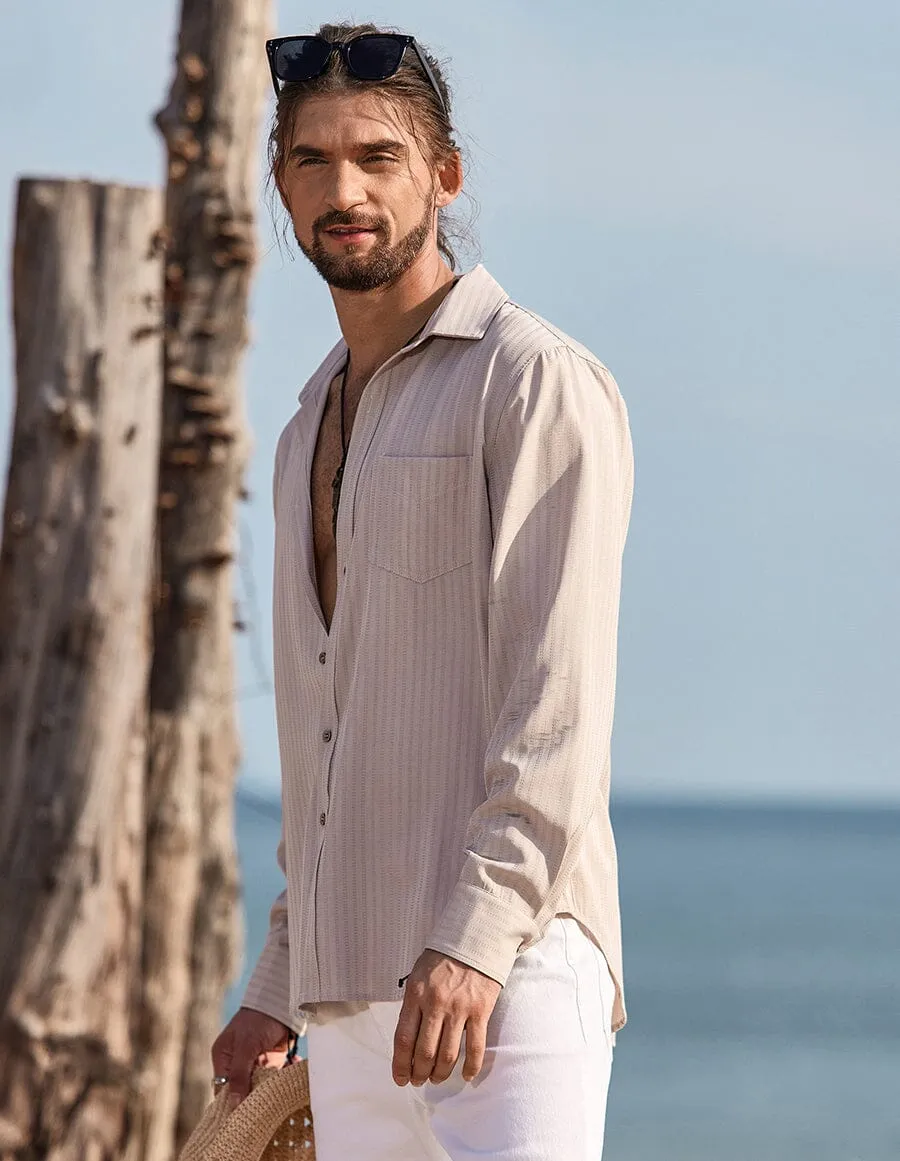 Botton Down Linen Shirt sold by Coofandy product image thumbnail 4