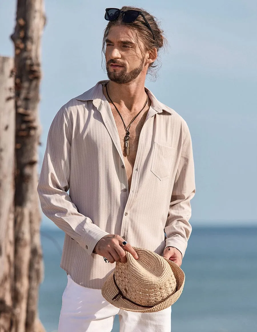Botton Down Linen Shirt sold by Coofandy product image thumbnail 5