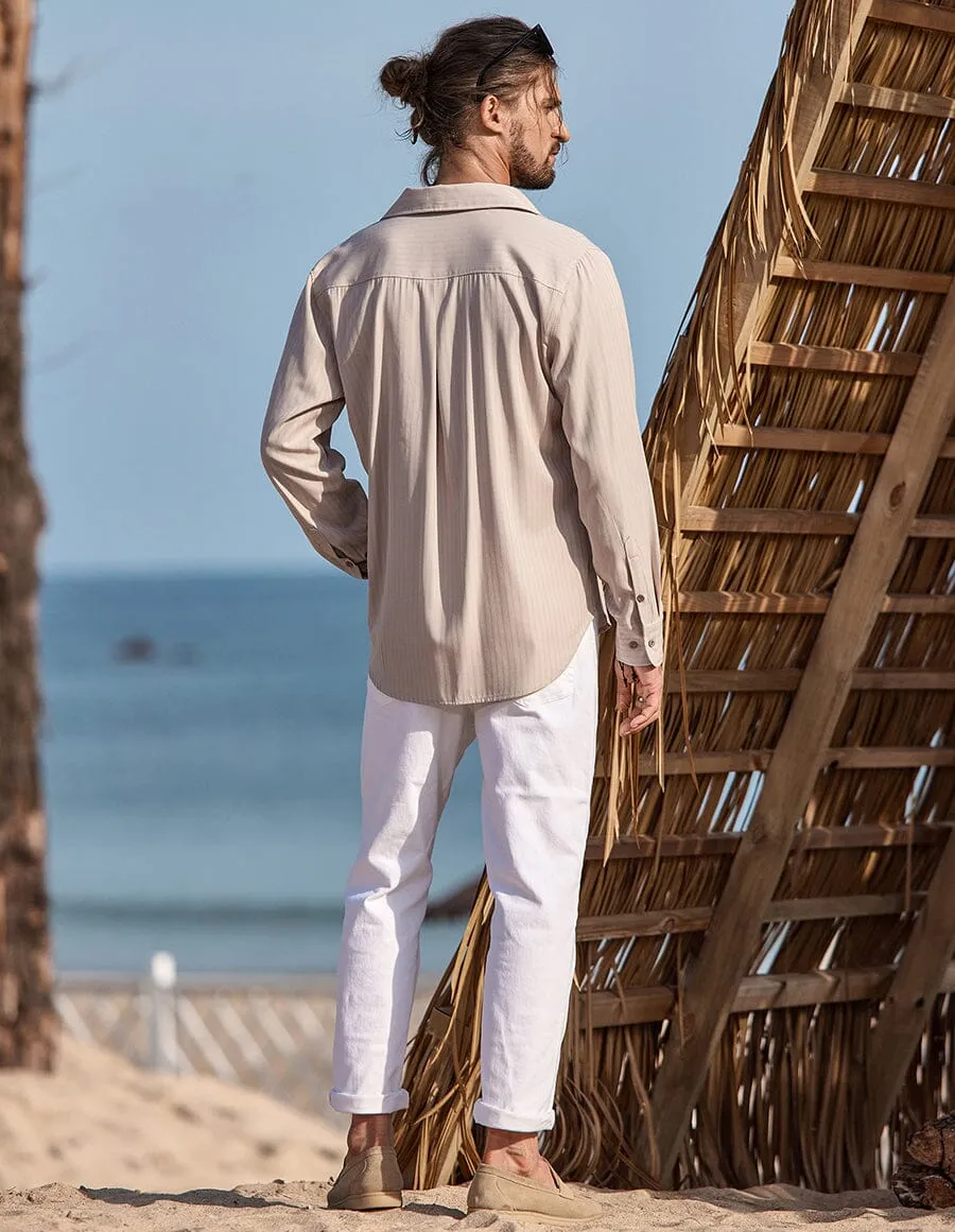 Botton Down Linen Shirt sold by Coofandy product image thumbnail 3