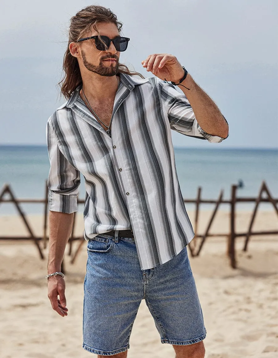 Striped Pattern Shirt sold by Coofandy product image thumbnail 2