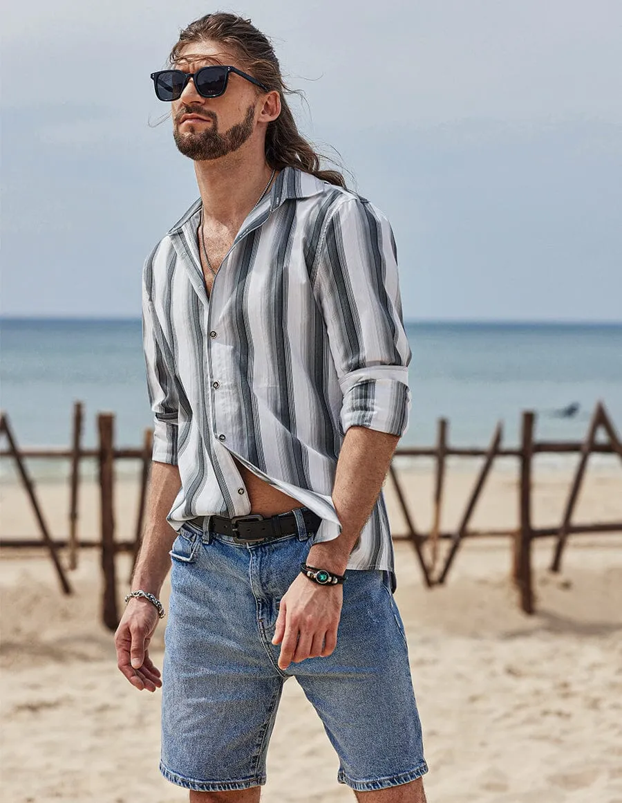 Striped Pattern Shirt sold by Coofandy product image thumbnail 4