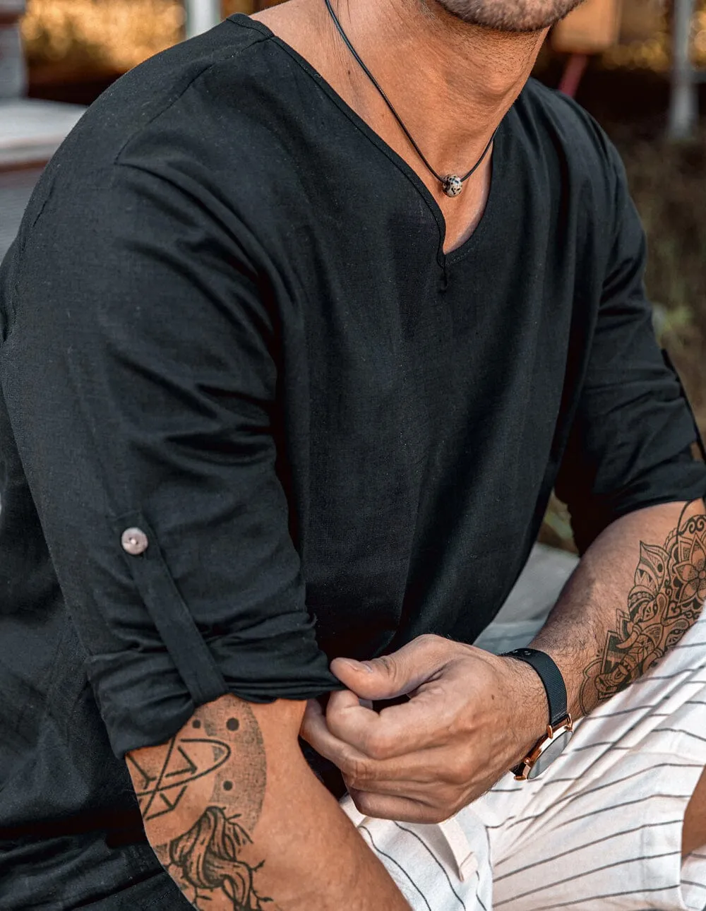 Cotton Linen Style Beach Shirt sold by Coofandy product image thumbnail 5