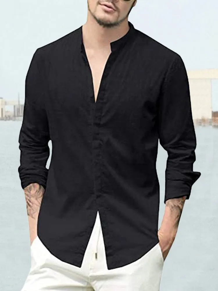Long Sleeve Linen Style Shirt sold by Coofandy
