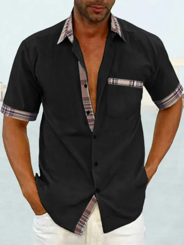 Casual Plaid Collar Linen Style Shirt (US Only) sold by Coofandy