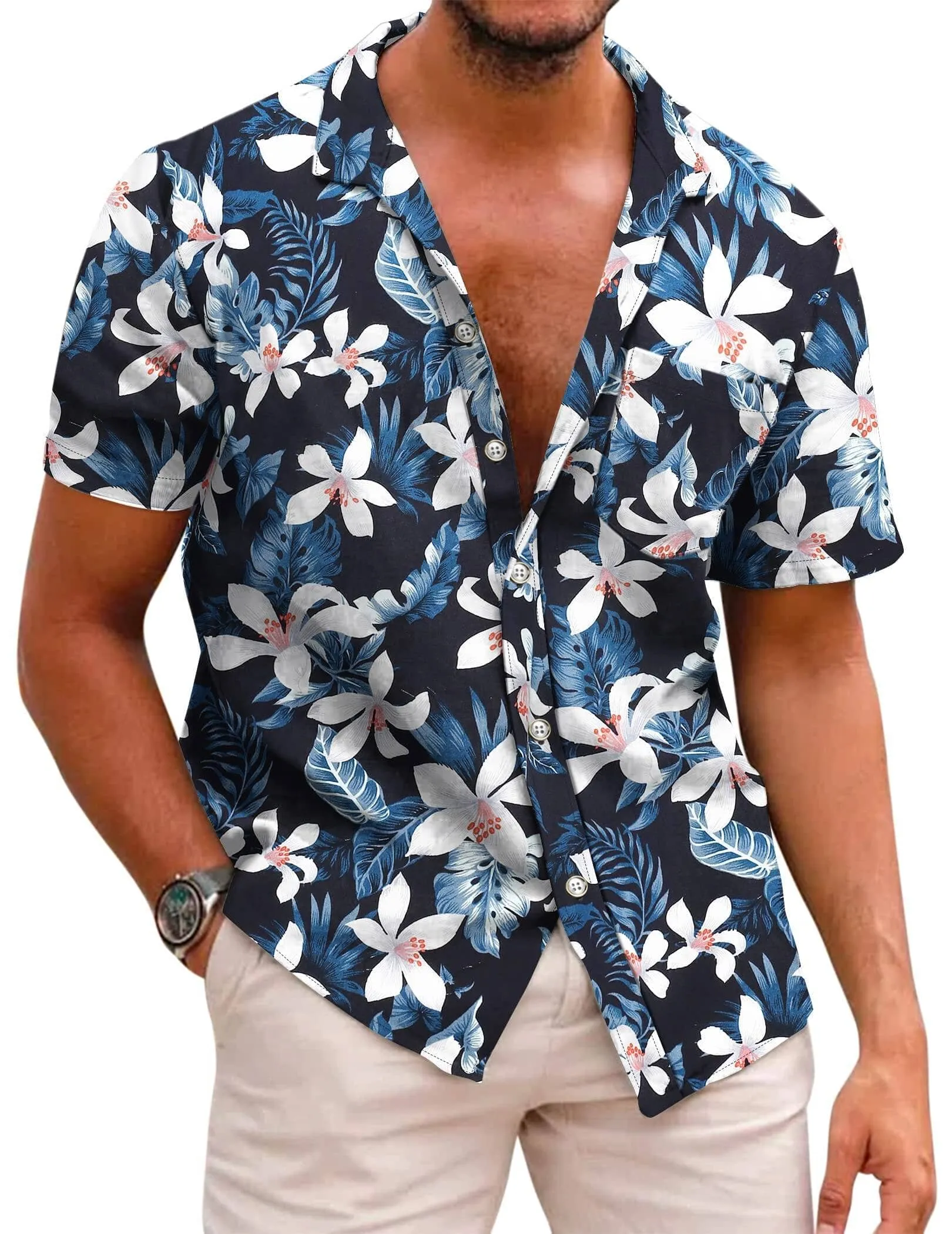 Hawaiian Floral Shirts (US Only) sold by Coofandy