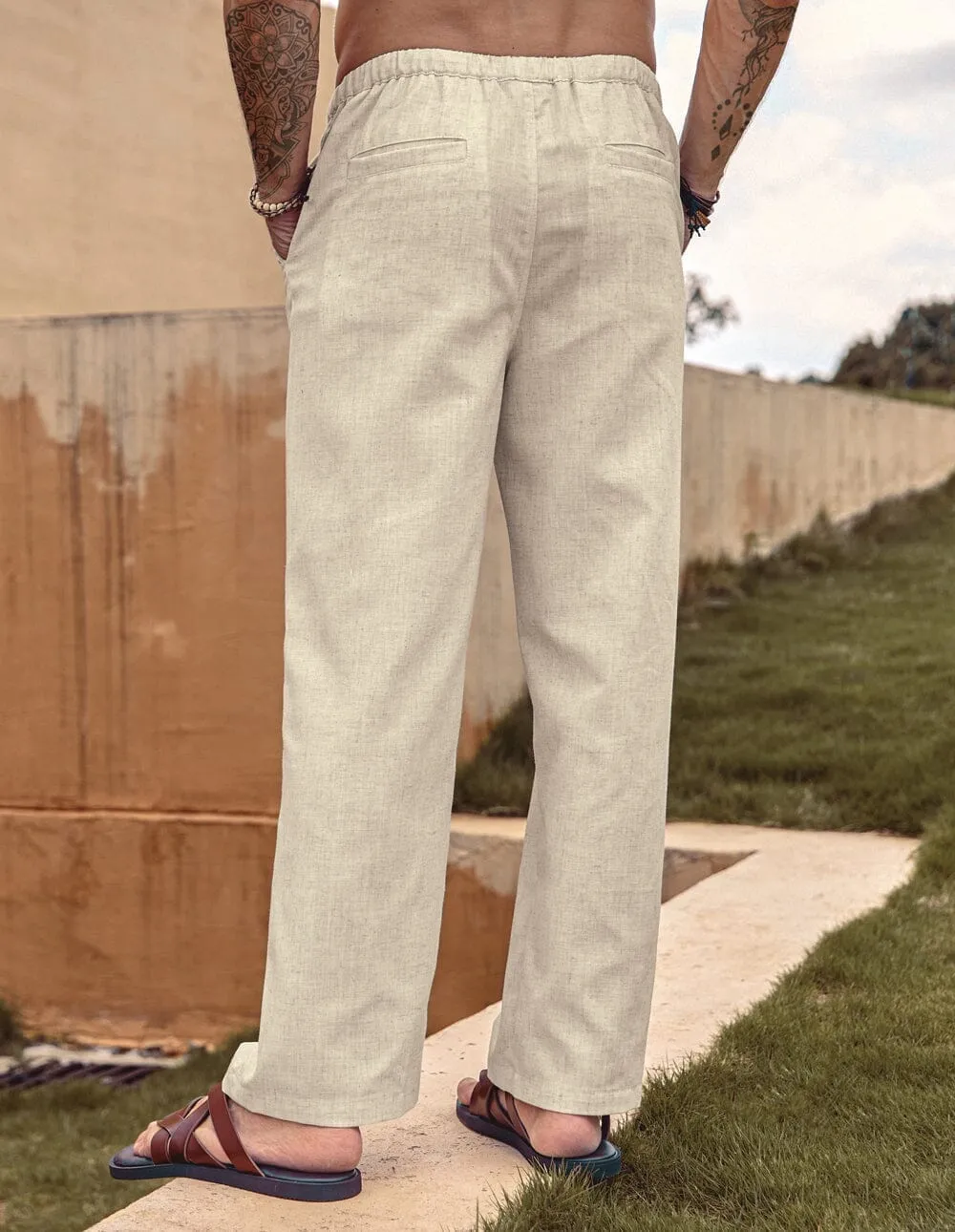 Linen Style Elastic Waist Yoga Pants (US Only) sold by Coofandy product image thumbnail 5