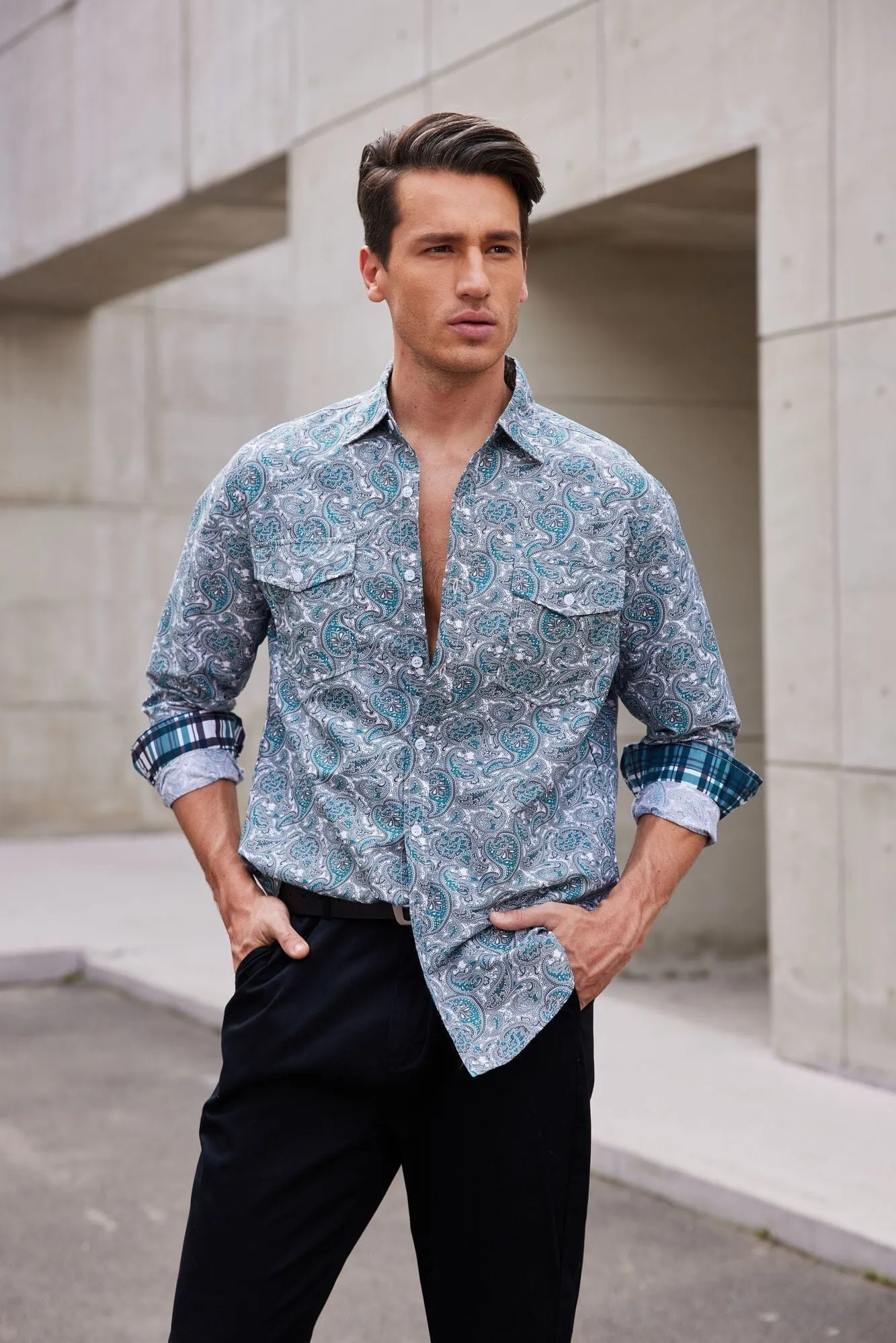 Floral Dress Slim Shirt (US Only) sold by Coofandy