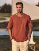 Casual Linen Style V Neck Shirts (US Only) sold by Coofandy