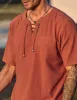 Casual Linen Style V Neck Shirts (US Only) sold by Coofandy