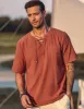 Casual Linen Style V Neck Shirts (US Only) sold by Coofandy