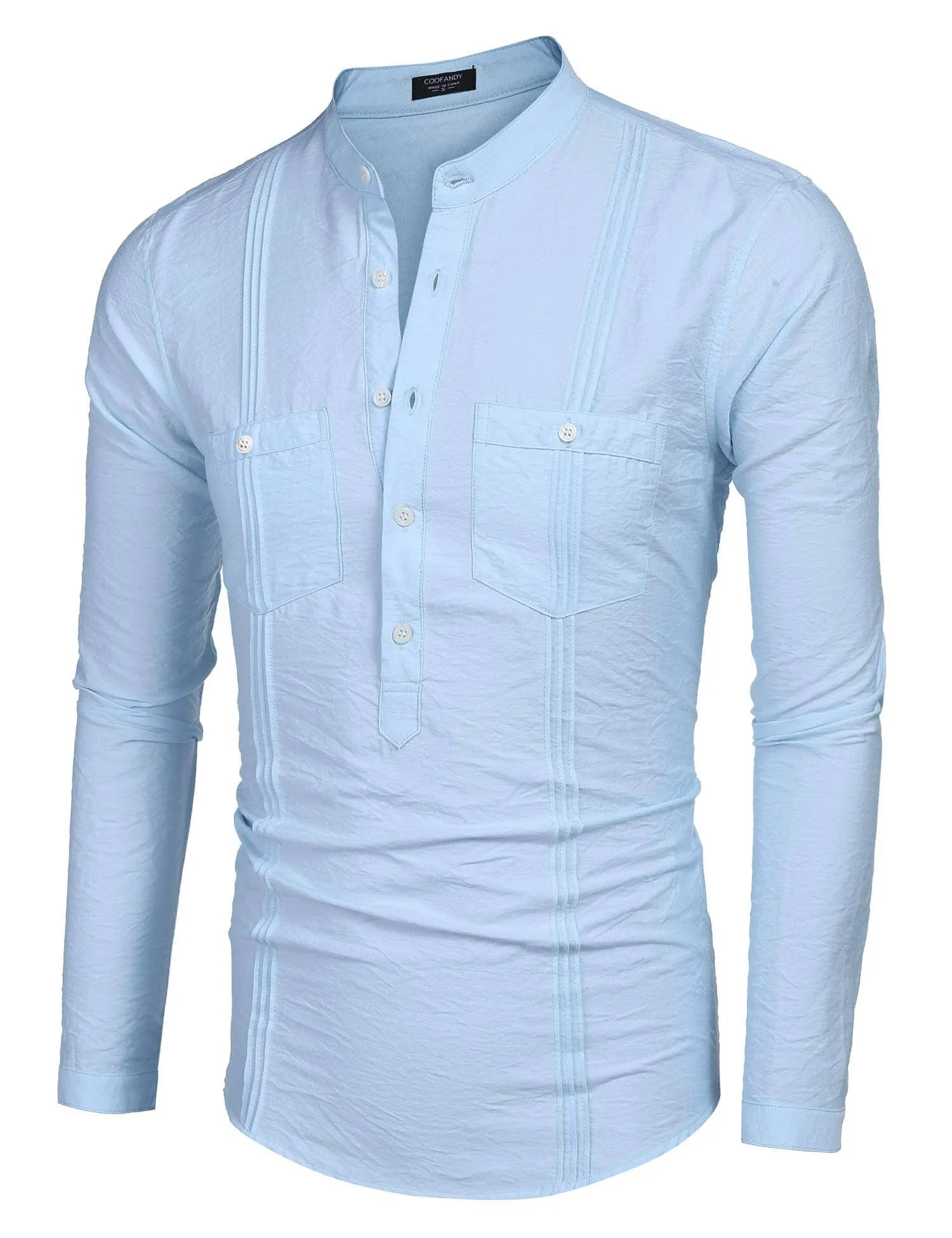 Henley Cotton Beach Shirts (US Only) sold by Coofandy product image thumbnail 4