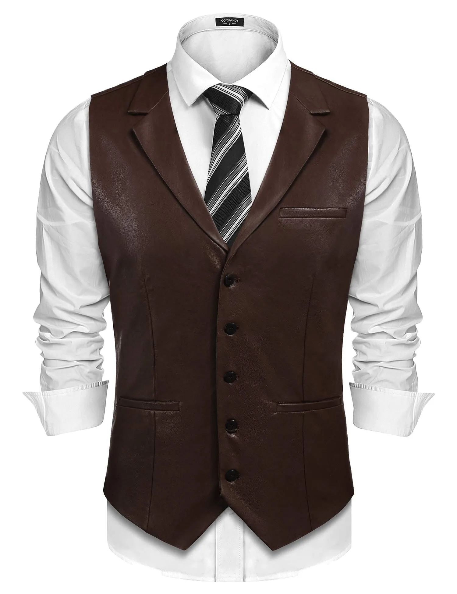 Leather Vest (US Only) sold by Coofandy product image thumbnail 5