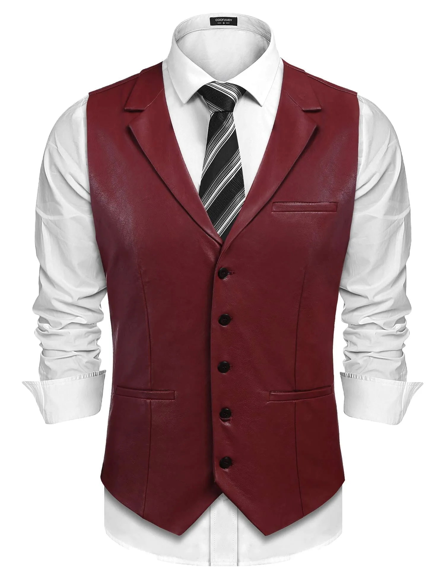 Leather Vest (US Only) sold by Coofandy product image thumbnail 4