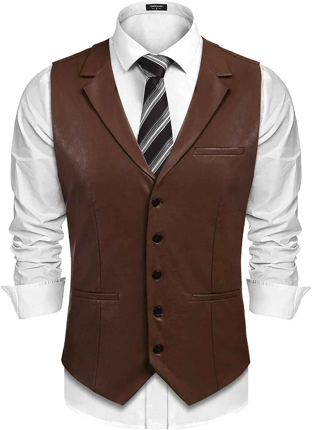 Leather Vest (US Only) sold by Coofandy